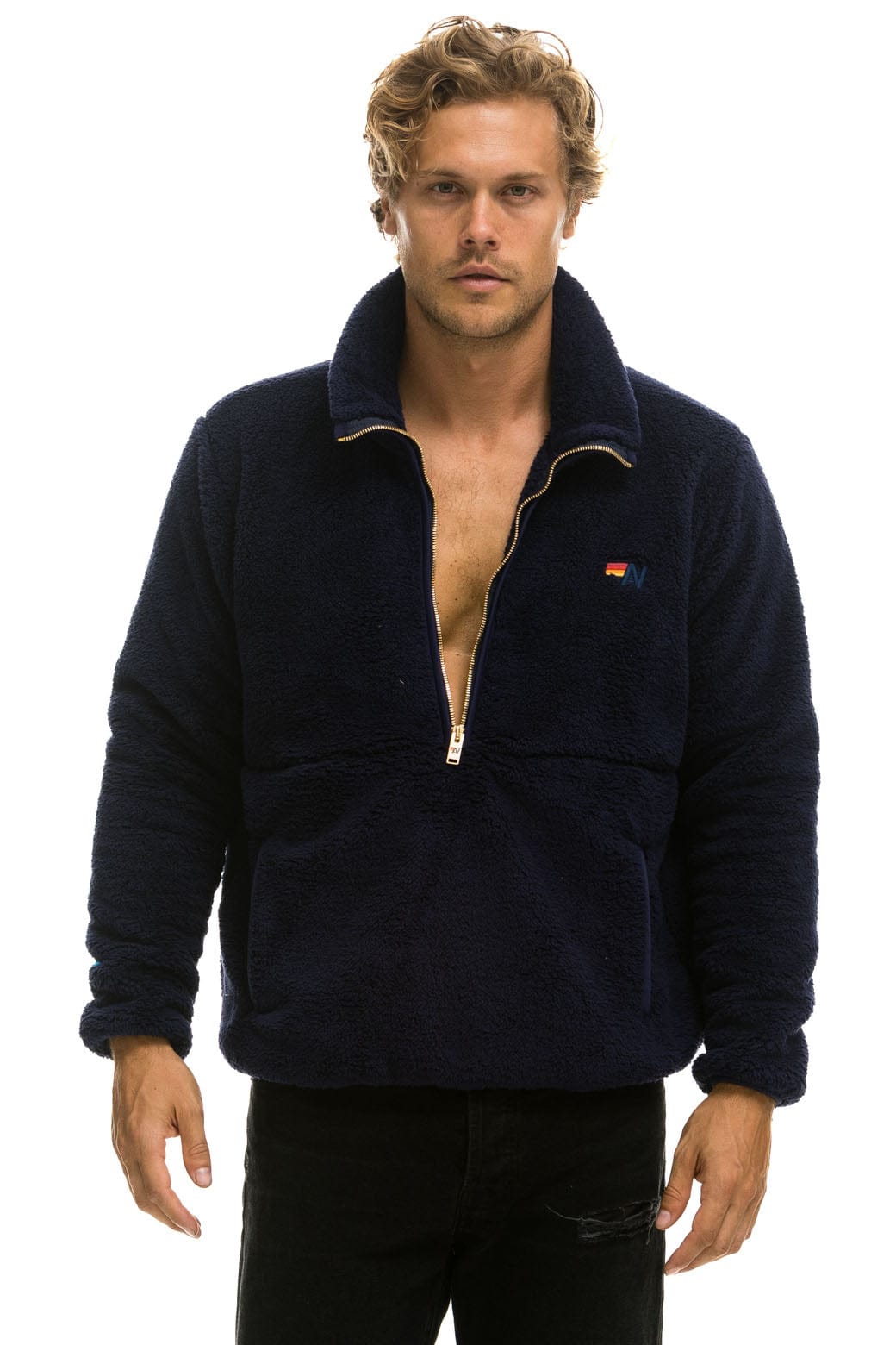 TEDDY UNISEX HALF ZIP JACKET - NAVY Jacket Aviator Nation