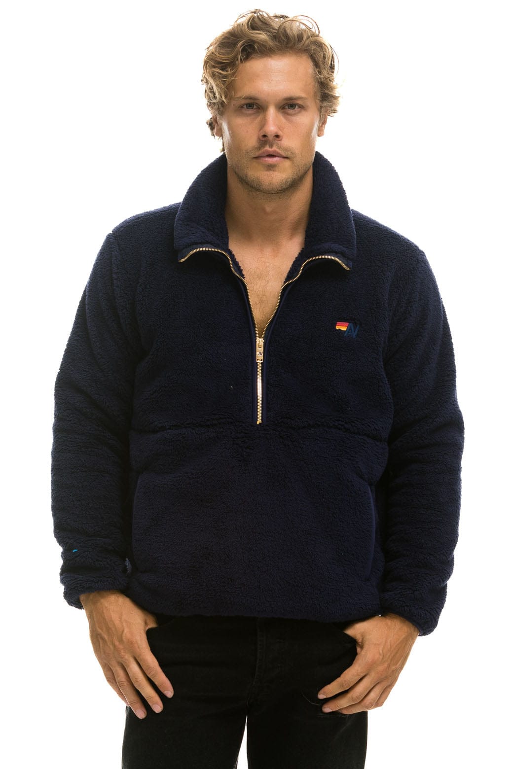 TEDDY UNISEX HALF ZIP JACKET - NAVY Jacket Aviator Nation