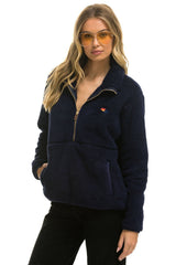 TEDDY UNISEX HALF ZIP JACKET - NAVY Unisex Outerwear Aviator Nation