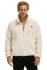 TEDDY UNISEX HALF ZIP JACKET - VINTAGE WHITE Jacket Aviator Nation