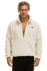 TEDDY UNISEX HALF ZIP JACKET - VINTAGE WHITE Jacket Aviator Nation