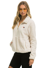 TEDDY UNISEX HALF ZIP JACKET - VINTAGE WHITE Unisex Outerwear Aviator Nation