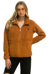 TEDDY UNISEX HALF ZIP JACKET - WHISKEY Unisex Outerwear Aviator Nation