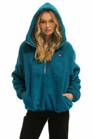 TEDDY UNISEX HOODED HALF ZIP JACKET - CAPRI Women's Outerwear Aviator Nation