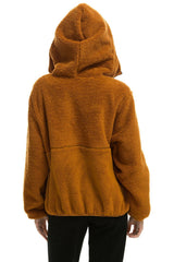 TEDDY UNISEX HOODED HALF ZIP JACKET - WHISKEY Women's Outerwear Aviator Nation
