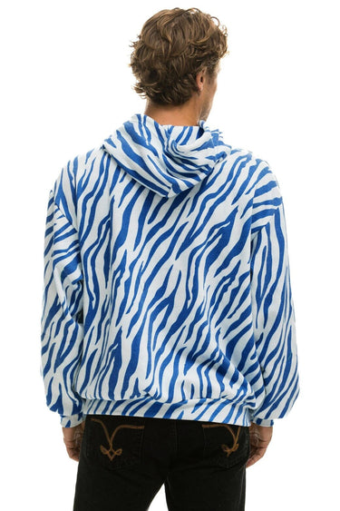 TIGER RELAXED PULLOVER HOODIE WITH ZIPPER POCKETS - BLUE TIGER Hoodie Aviator Nation