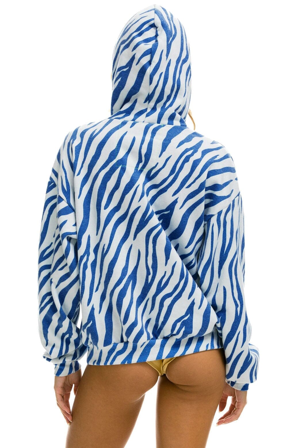 TIGER RELAXED PULLOVER HOODIE WITH ZIPPER POCKETS - BLUE TIGER Hoodie Aviator Nation