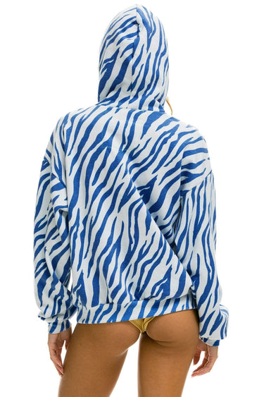 TIGER RELAXED PULLOVER HOODIE WITH ZIPPER POCKETS - BLUE TIGER Hoodie Aviator Nation