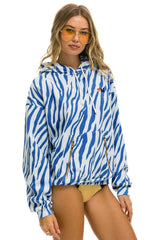 TIGER RELAXED PULLOVER HOODIE WITH ZIPPER POCKETS - BLUE TIGER Hoodie Aviator Nation