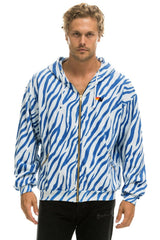 TIGER RELAXED ZIP HOODIE WITH POCKETS - BLUE TIGER Hoodie Aviator Nation