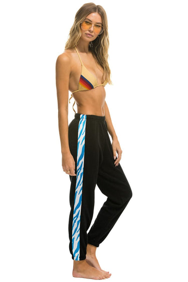 TIGER STRIPE WOMEN'S SWEATPANTS - BLACK // BLUE TIGER Women's Sweatpants Aviator Nation