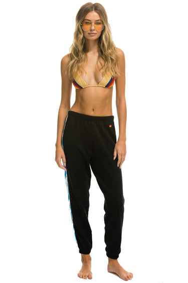 TIGER STRIPE WOMEN'S SWEATPANTS - BLACK // BLUE TIGER Women's Sweatpants Aviator Nation