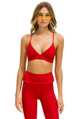 TRIANGLE ADJUSTABLE WOMENS SPORTS BRA - CHERRY Sports Bra Aviator Nation