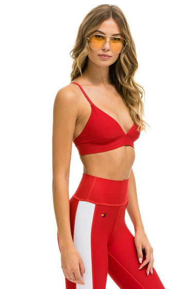 TRIANGLE ADJUSTABLE WOMENS SPORTS BRA - CHERRY Sports Bra Aviator Nation