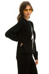 UNISEX BOLT CASHMERE LIGHT SWEATER - BLACK // WHITE BOLT Sweatshirt Aviator Nation