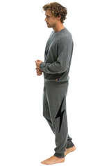 UNISEX BOLT CASHMERE LIGHT SWEATER - DEEP HEATHER // BLACK BOLT Sweatshirt Aviator Nation