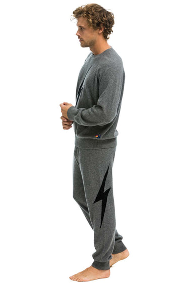 UNISEX BOLT CASHMERE LIGHT SWEATER - DEEP HEATHER // BLACK BOLT Sweatshirt Aviator Nation
