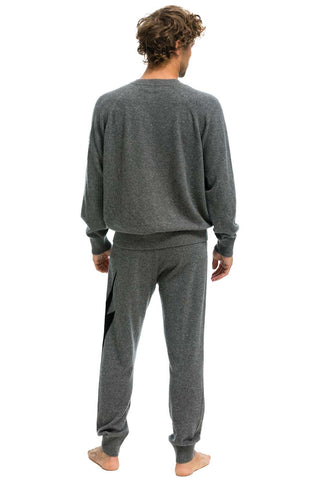 UNISEX BOLT CASHMERE LIGHT SWEATER - DEEP HEATHER // BLACK BOLT Sweatshirt Aviator Nation