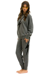 UNISEX BOLT CASHMERE LIGHT SWEATER - DEEP HEATHER // BLACK BOLT Sweatshirt Aviator Nation