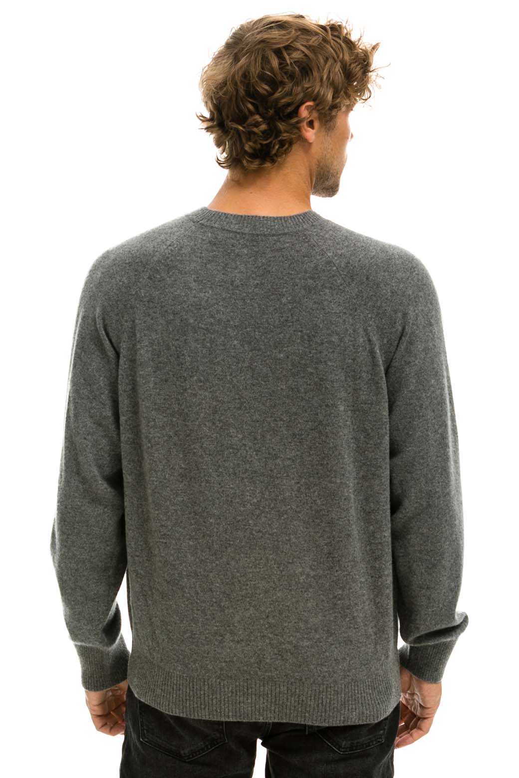UNISEX BOLT CASHMERE LIGHT SWEATER - DEEP HEATHER // BLACK BOLT Sweatshirt Aviator Nation