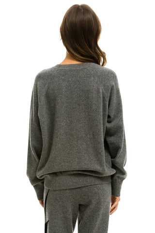 UNISEX BOLT CASHMERE LIGHT SWEATER - DEEP HEATHER // BLACK BOLT Sweatshirt Aviator Nation