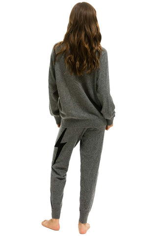 UNISEX BOLT CASHMERE LIGHT SWEATER - DEEP HEATHER // BLACK BOLT Sweatshirt Aviator Nation