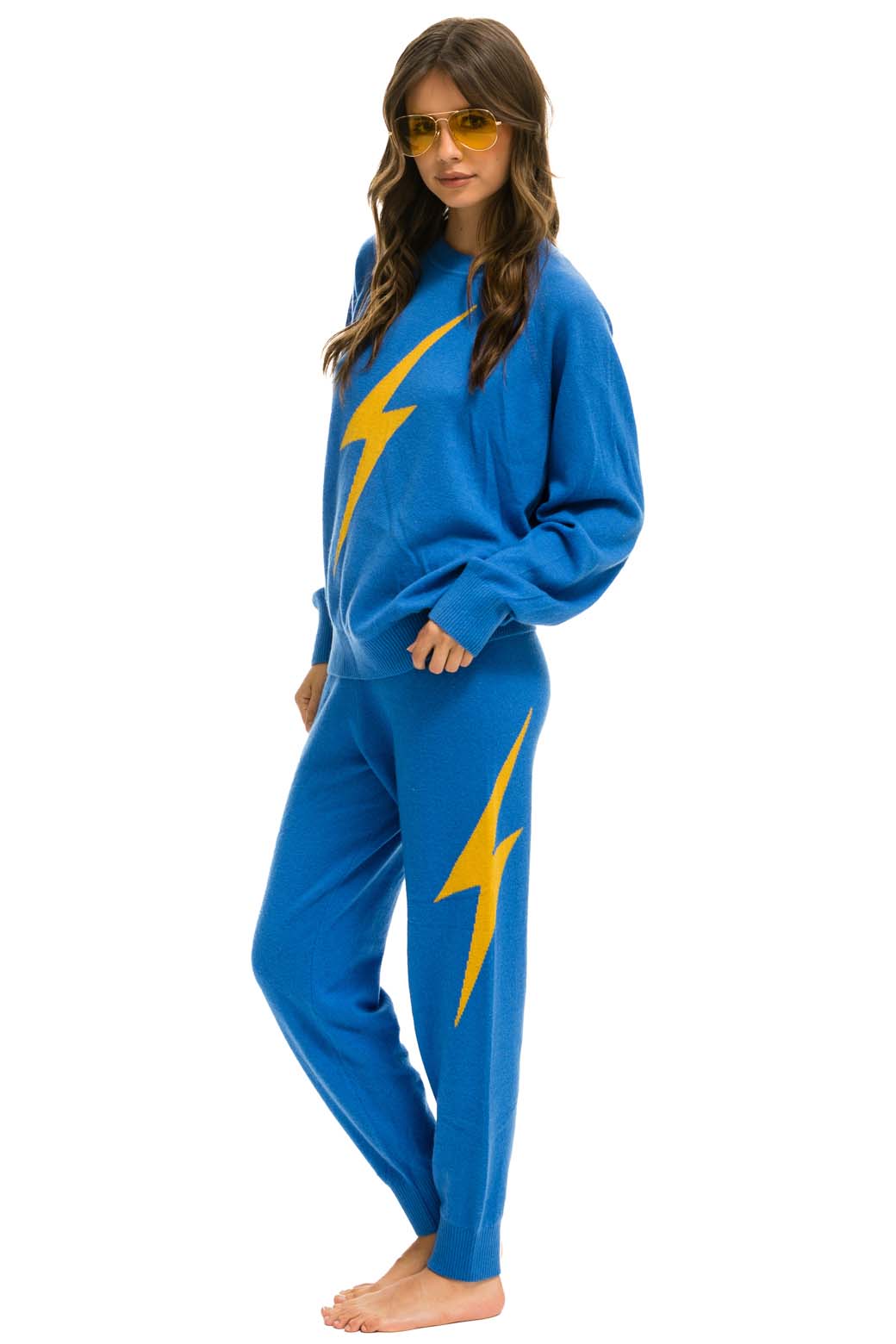 UNISEX BOLT CASHMERE LIGHT SWEATER - VINTAGE BLUE Sweatshirt Aviator Nation