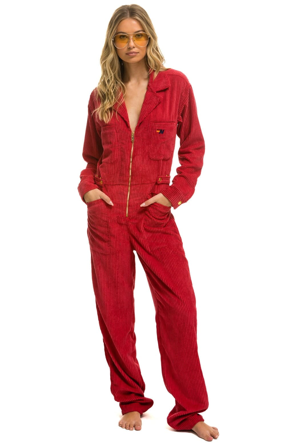 UNISEX CORDUROY FLIGHT SUIT - CHERRY Flight Suit Aviator Nation