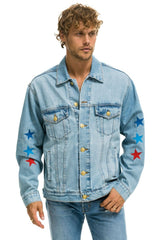 UNISEX OVERSIZED CONCERT 4 POCKET DENIM JACKET - SUPER LIGHT Denim Jacket Aviator Nation