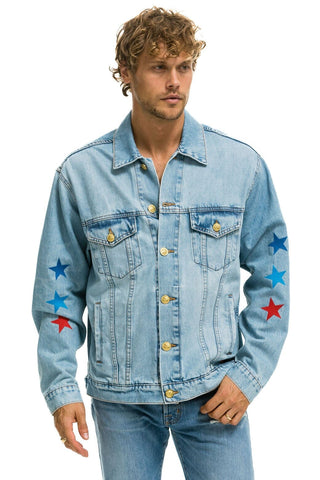 UNISEX OVERSIZED CONCERT 4 POCKET DENIM JACKET - SUPER LIGHT Denim Jacket Aviator Nation