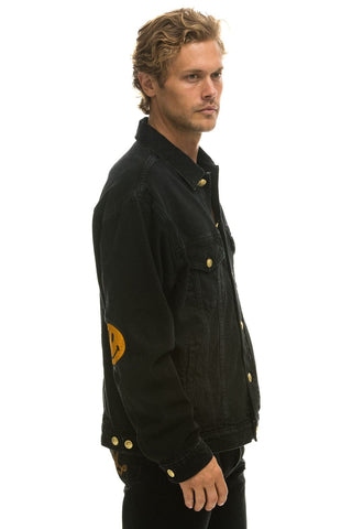 UNISEX OVERSIZED CONCERT 4 POCKET DENIM JACKET - VINTAGE BLACK Denim Jacket Aviator Nation