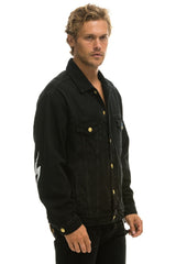 UNISEX OVERSIZED CONCERT 4 POCKET DENIM JACKET - VINTAGE BLACK Denim Jacket Aviator Nation