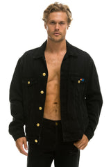 UNISEX OVERSIZED CONCERT 4 POCKET DENIM JACKET - VINTAGE BLACK Denim Jacket Aviator Nation