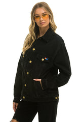 UNISEX OVERSIZED CONCERT 4 POCKET DENIM JACKET - VINTAGE BLACK Denim Jacket Aviator Nation