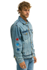 UNISEX OVERSIZED CONCERT 4 POCKET DENIM JACKET - VINTAGE Denim Jacket Aviator Nation