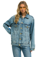 UNISEX OVERSIZED CONCERT 4 POCKET DENIM JACKET - VINTAGE Denim Jacket Aviator Nation