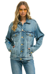 UNISEX OVERSIZED CONCERT 4 POCKET DENIM JACKET - VINTAGE Denim Jacket Aviator Nation