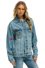 UNISEX OVERSIZED CONCERT 4 POCKET DENIM JACKET - VINTAGE Denim Jacket Aviator Nation