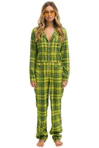 UNISEX PLAID FLIGHT SUIT - AVOCADO PLAID Flight Suit Aviator Nation