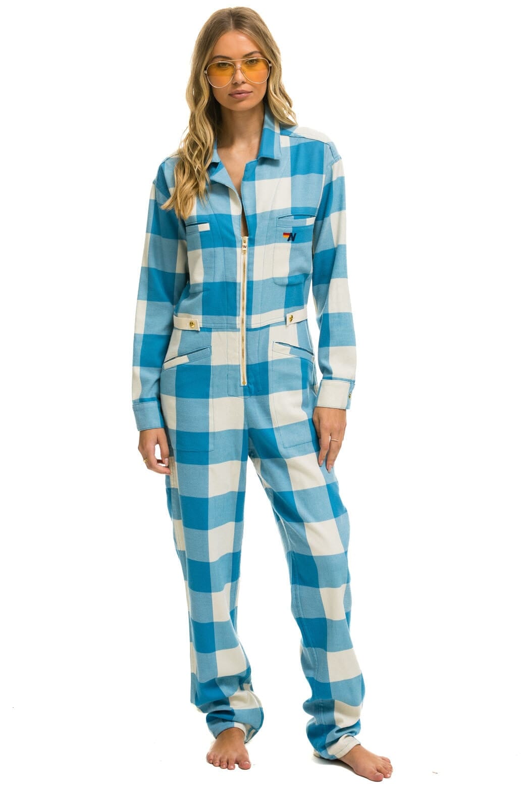 UNISEX PLAID FLIGHT SUIT - SKY PLAID Flight Suit Aviator Nation