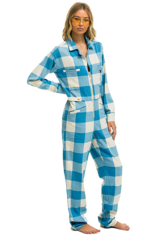 UNISEX PLAID FLIGHT SUIT - SKY PLAID Flight Suit Aviator Nation