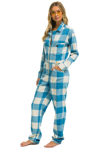 UNISEX PLAID FLIGHT SUIT - SKY PLAID Flight Suit Aviator Nation