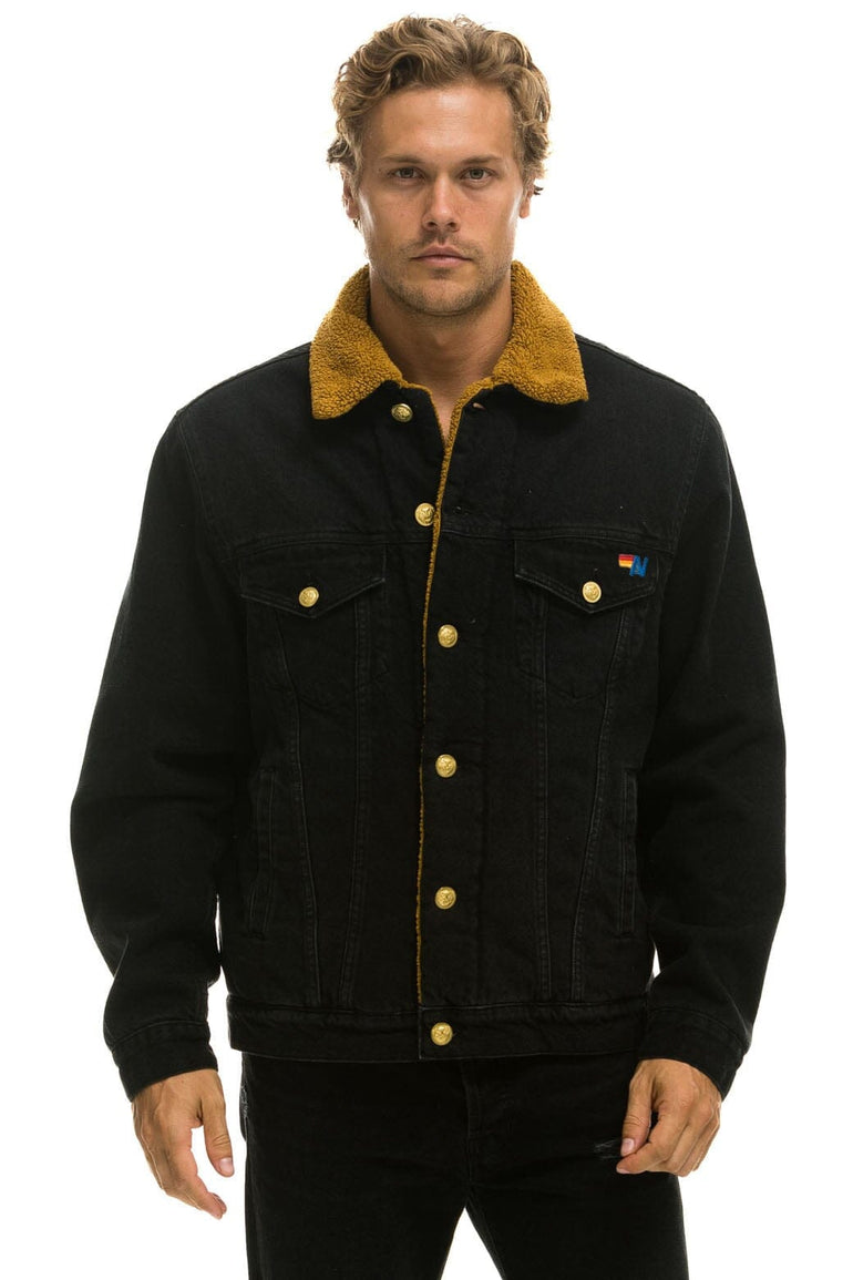UNISEX RANCH SHERPA DENIM JACKET - VINTAGE BLACK Denim Jacket Aviator Nation