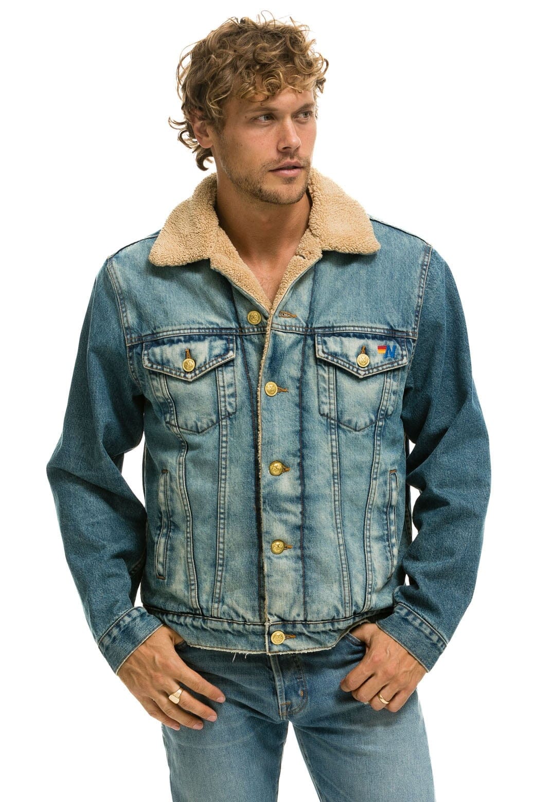 UNISEX RANCH SHERPA DENIM JACKET - VINTAGE Denim Jacket Aviator Nation