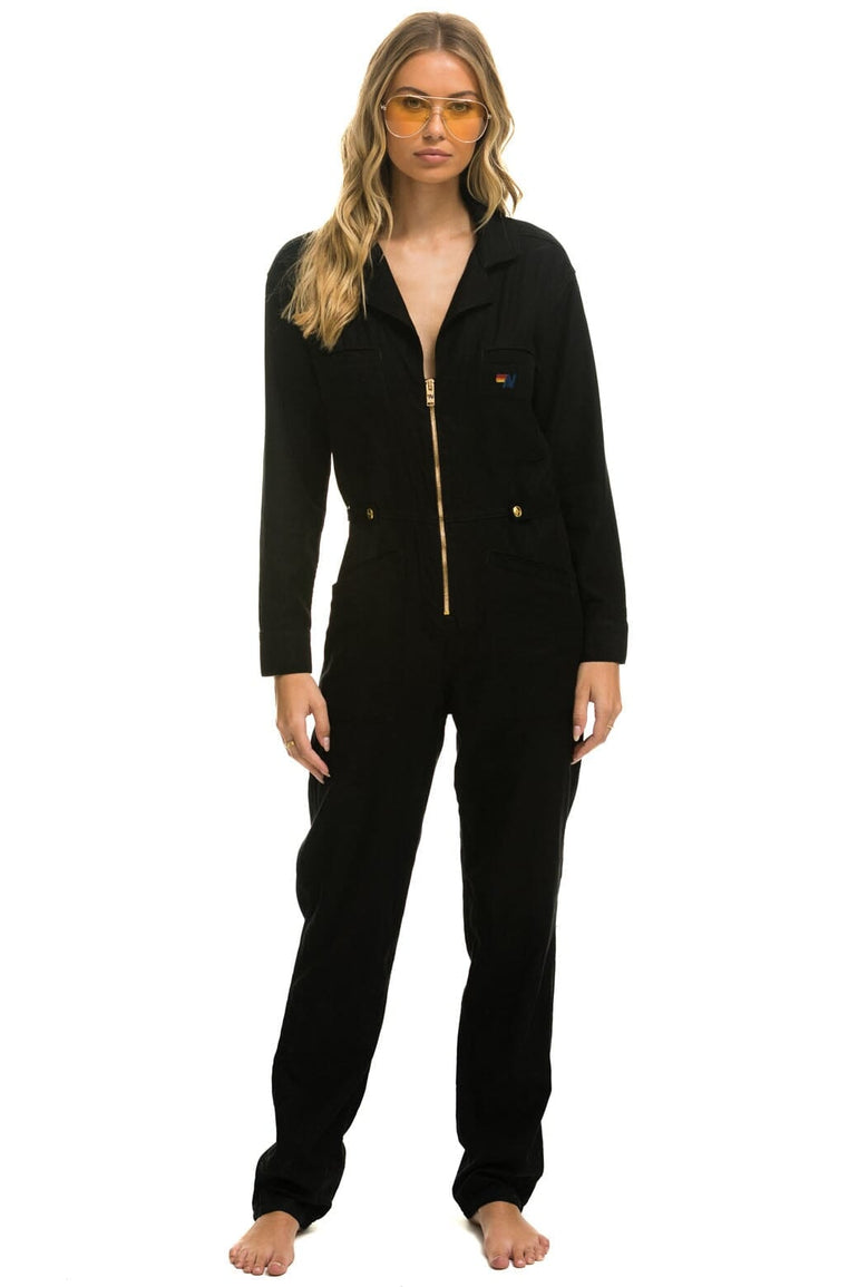 UNISEX TWILL FLIGHT SUIT - BLACK Flight Suit Aviator Nation