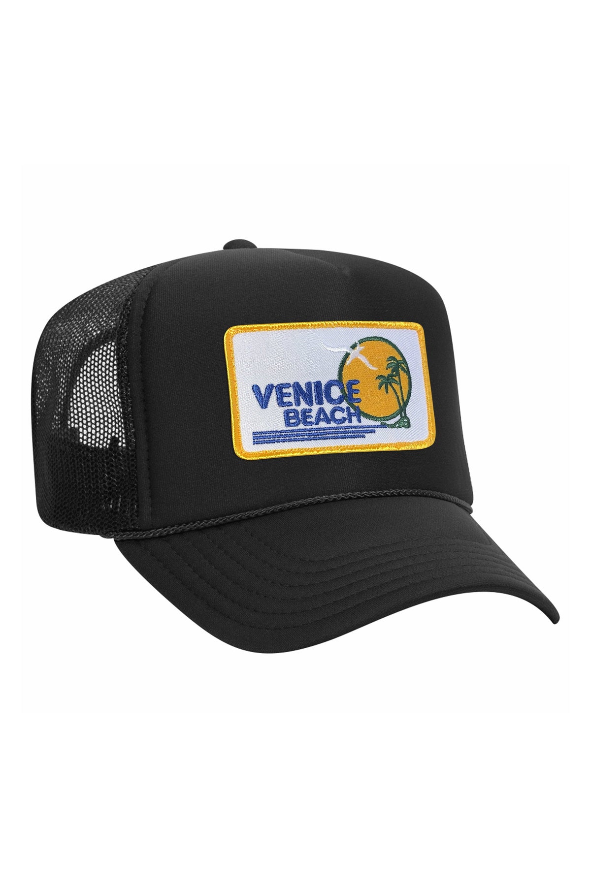 VENICE BEACH VINTAGE TRUCKER HAT HATS Aviator Nation OS BLACK 