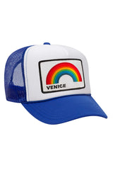 VENICE RAINBOW TRUCKER HAT HATS Aviator Nation OS NAVY // WHITE // NAVY