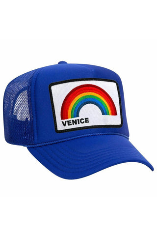 VENICE RAINBOW TRUCKER HAT HATS Aviator Nation OS ROYAL
