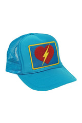 VINTAGE BOLT HEART TRUCKER HAT HATS Aviator Nation TURQUOISE