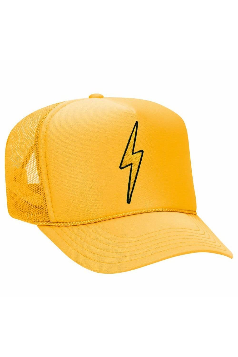 VINTAGE BOLT TRUCKER HAT HATS Aviator Nation OS GOLD